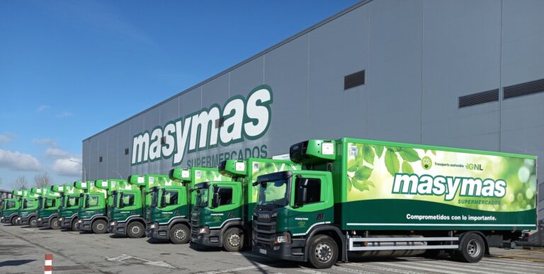 Read more about the article Hijos de Luis Rodríguez, SA (Masymas Supermarkets) angażuje się w zrównoważony rozwój swojej logistyki poprzez włączenie 11 aut Scania zasilanych LNG