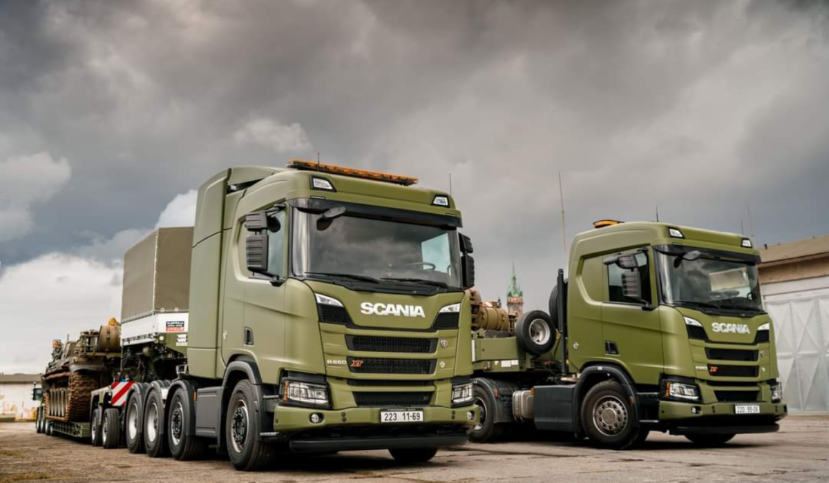 New Scanias of Czech Armed Forces. Scania R660 A8x4 4 with Goldhofer
