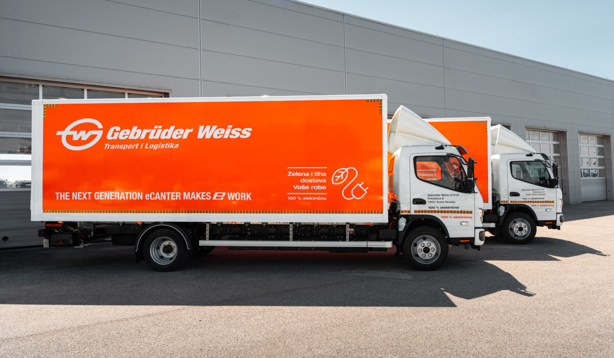 FUSO eCanter 8,5 t im Einsatz bei Logitikunternehmen Gebrüder Weiss
FUSO eCanter in operation at logistics service provider Gebrüder Weiss