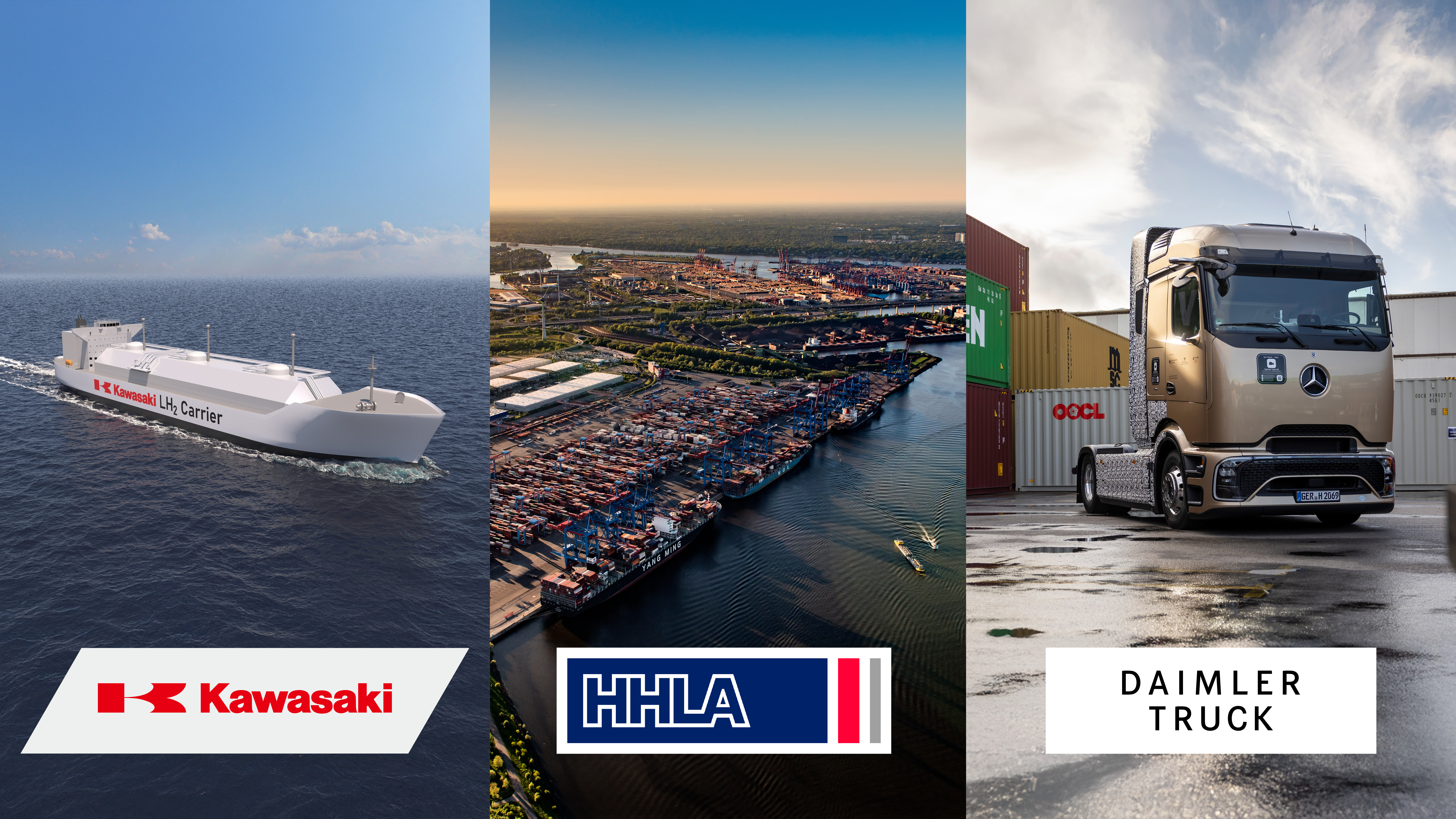 Read more about the article Daimler Truck, HHLA i Kawasaki Heavy Industries rozpoczynają strategiczne partnerstwo w celu utworzenia w Europie łańcucha dostaw ciekłego wodoru