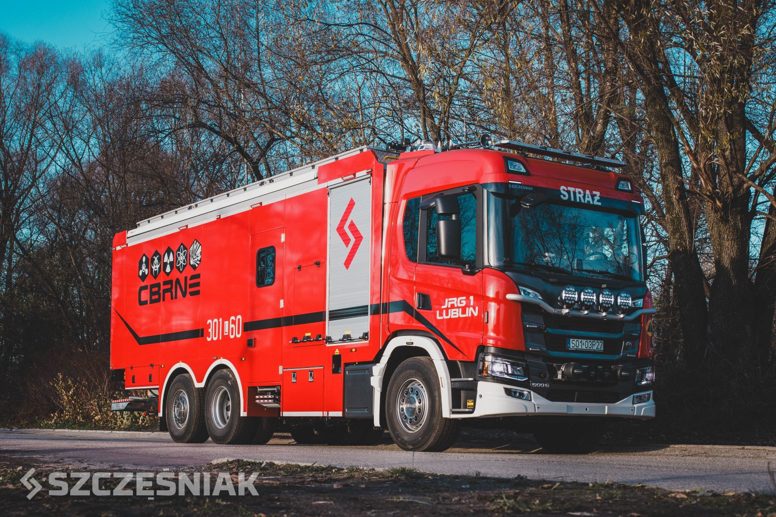 Read more about the article Jedyny taki w Polsce – ciężki samochód ratownictwa chemicznego na podwoziu Scania i z zabudową ze Szczęśniak PS dla Jednostki Ratowniczo-Gaśniczej nr 1 Komendy Miejskiej Państwowej Straży Pożarnej w Lublinie
