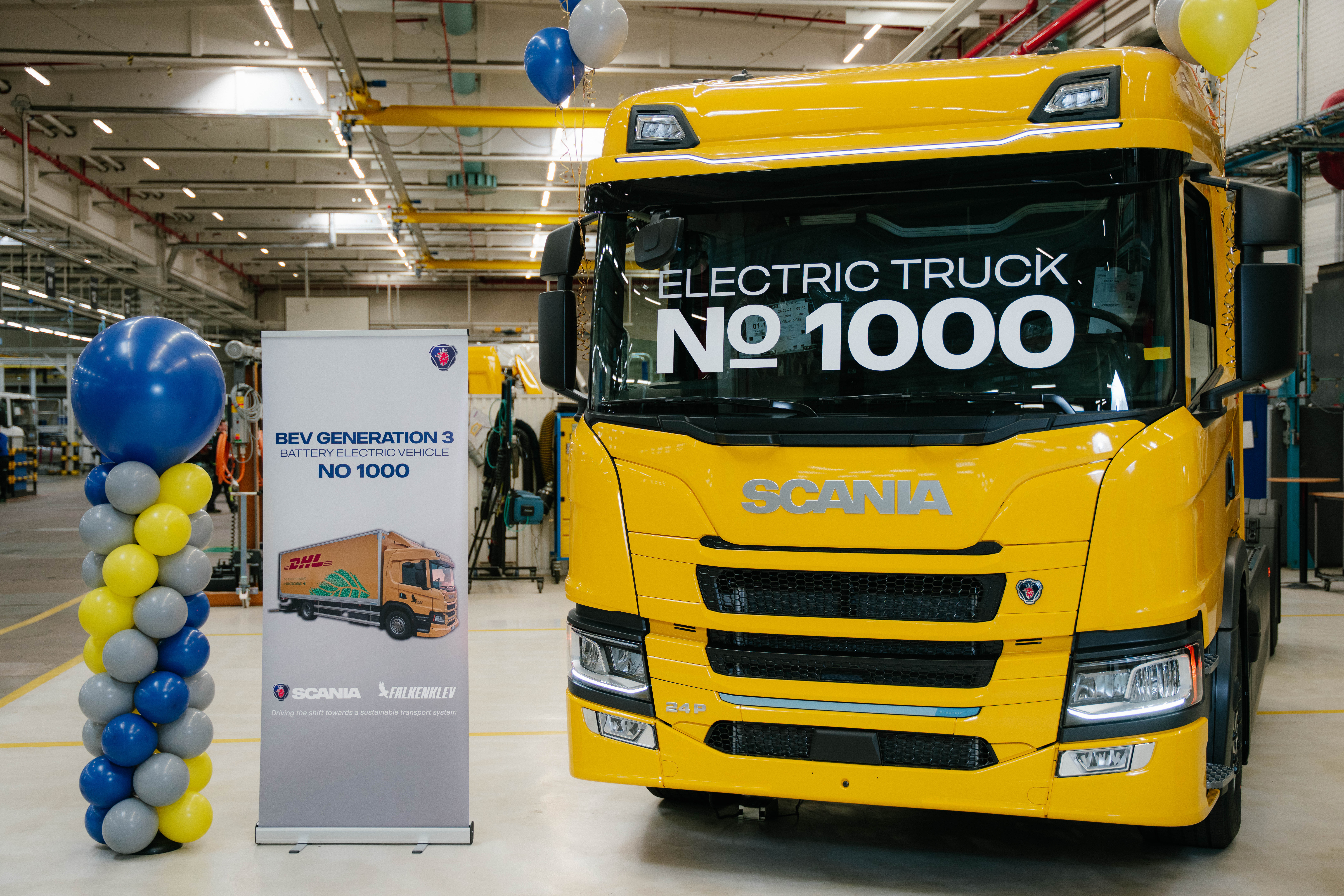 Read more about the article Elektryczny kamień milowy w Södertälje – wyprodukowano 1000. pojazd elektryczny Scania